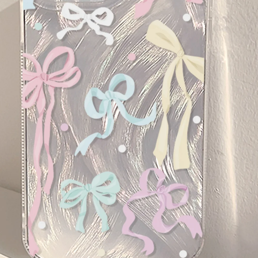 Brand new Apple IPhone 16 Pro Max Silver Colorful Bow Silicone Phone case